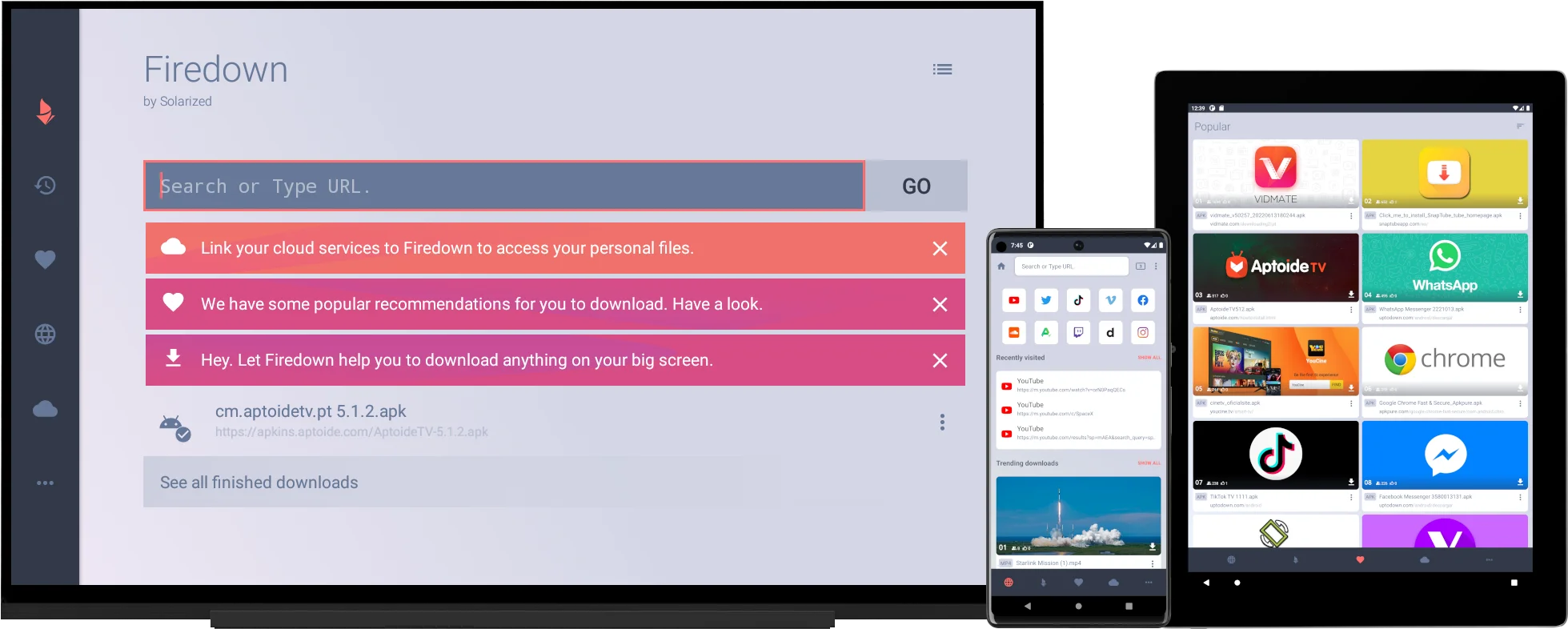 Firedown’s interface works on smartphones and tablets alike